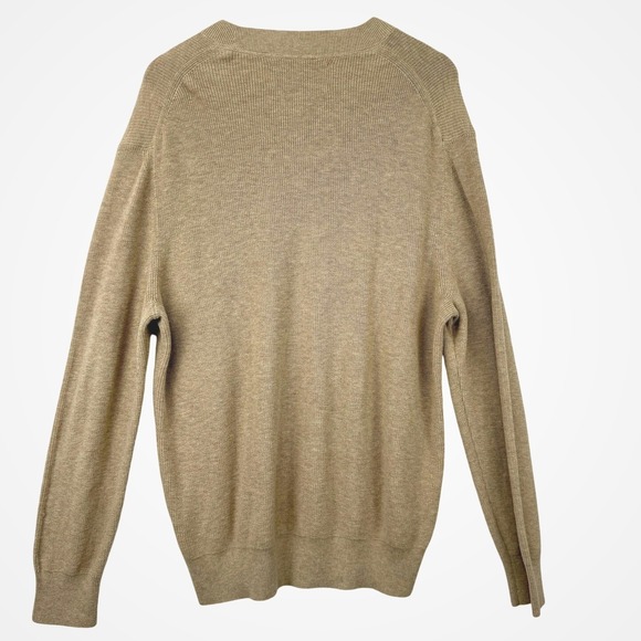 Calvin Klein Mens V-Neck Tan Sweater Size 2XL‎ Classic Pullover Neutral Preppy - Picture 3 of 8